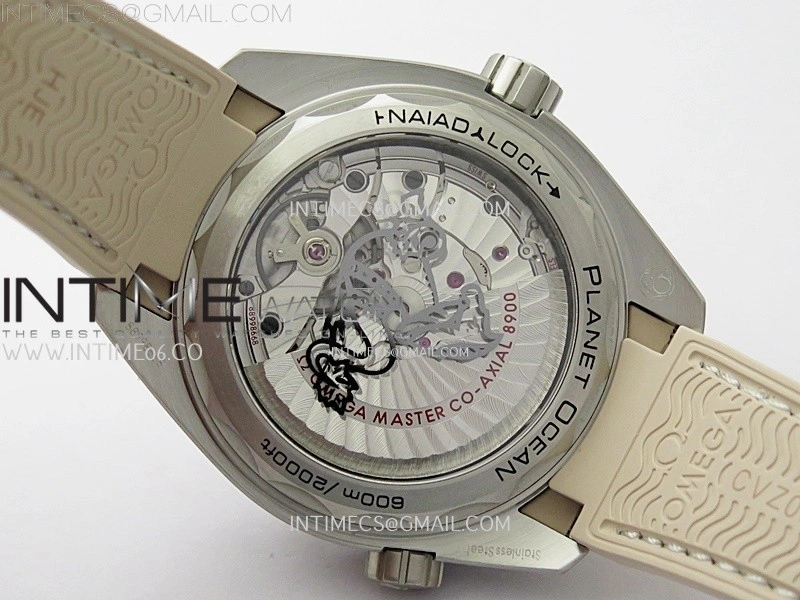 Planet Ocean 600M 43.5mm Bronze Color Ceramic Bezel SS VSF 1:1 Best Edition Sand-Blasted Beige Dial and Rubber Strap A8900